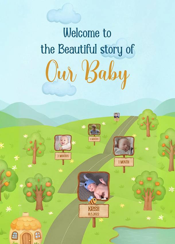 Baby Milestone journey theme birthday memories slideshow with personalized photos 2 Thumbnail