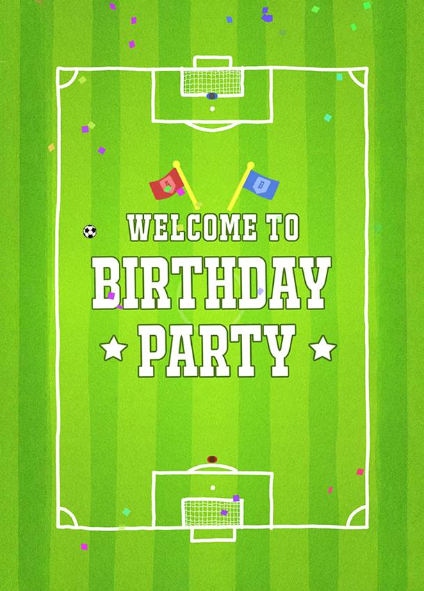 Football Theme Birthday Invitation Card 2