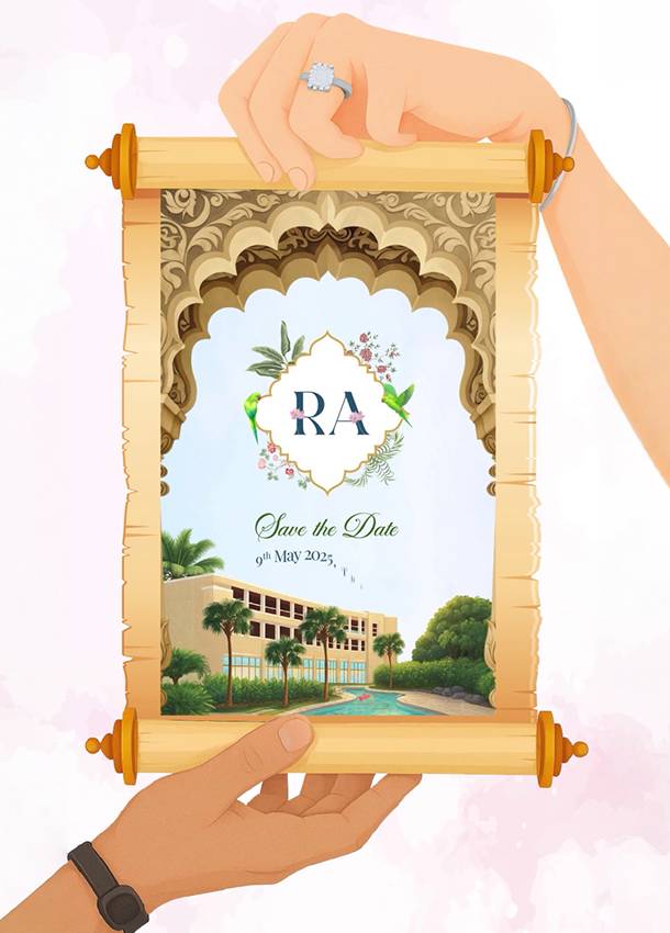Royal Garden Wedding Invitation Card With Luxury And Eternal Elements