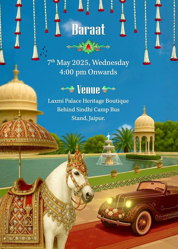 Thumbnail Royal Theme Indian Wedding Invitation Card With Luxury And Eternal Elements