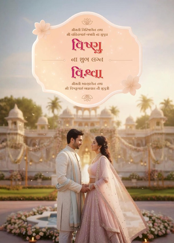 Thumbnail AI Love Story Wedding Invitation In Gujarati