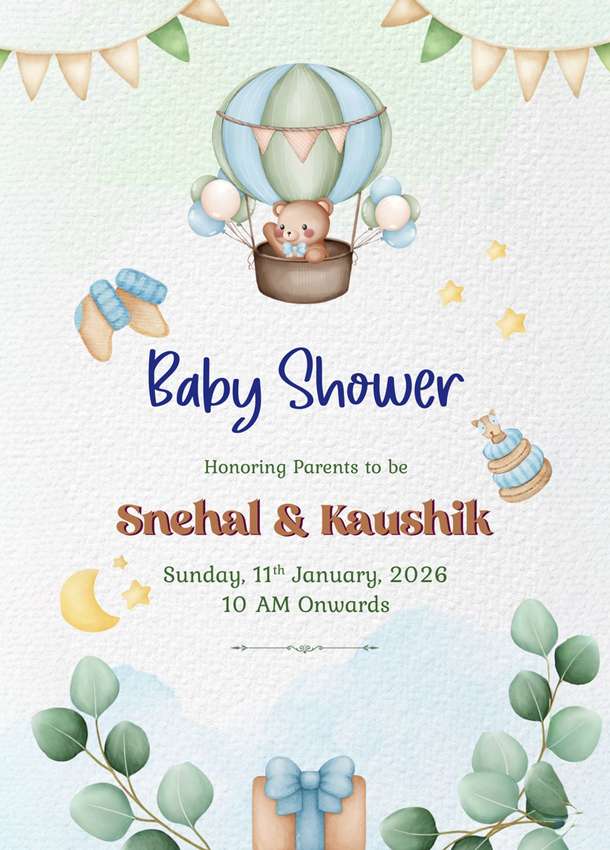 Heaven Sent Baby Shower Invitation