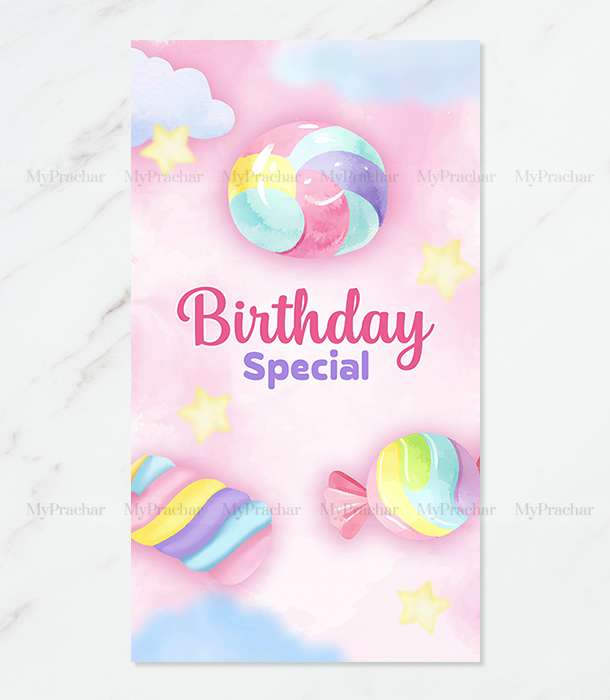 Sweet Candy Birthday Party Invitation 1