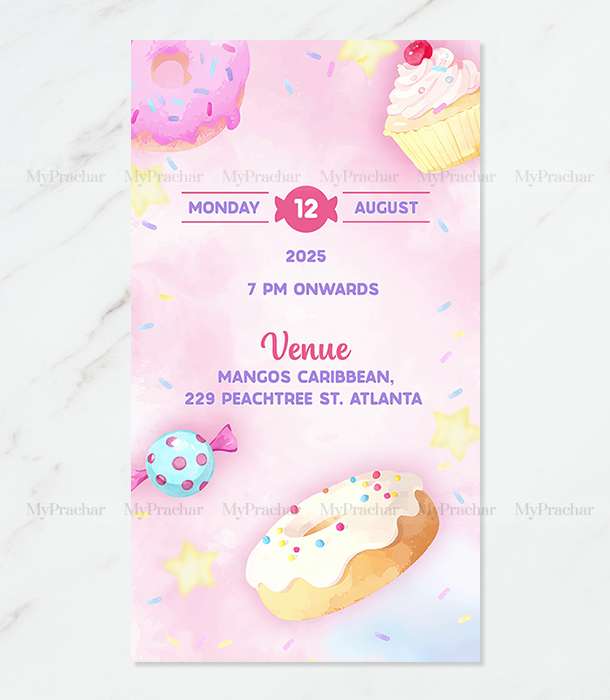 Sweet Candy Birthday Party Invitation 1