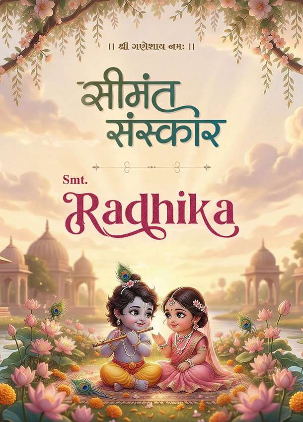 Vhal no Sparsh Baby Shower Invitation in Gujarati