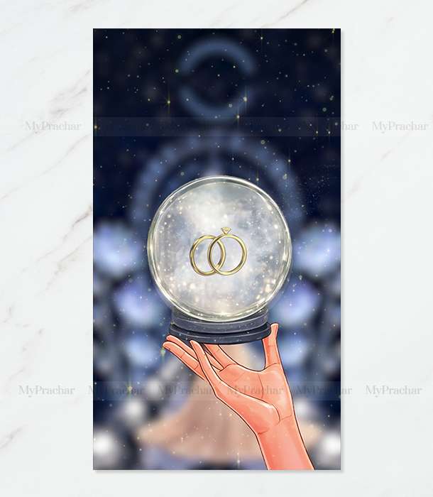 Dreamy Celestial Theme Engagement Invitation 1
