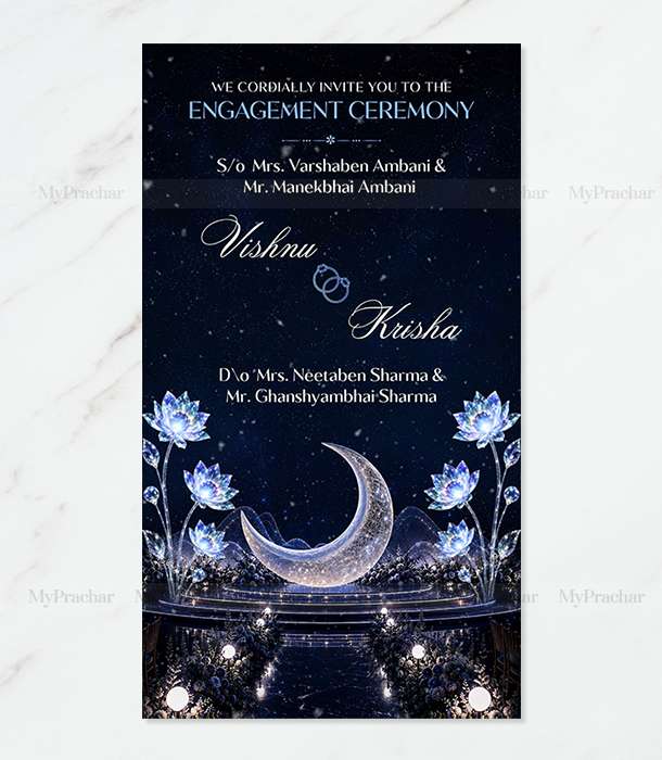Dreamy Celestial Theme Engagement Invitation 1