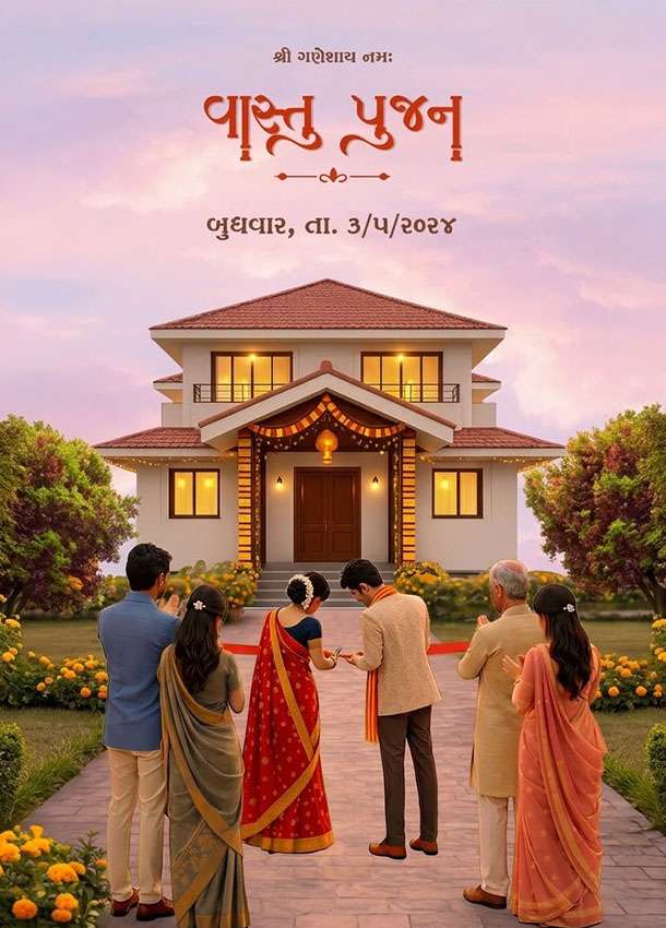 Ai Vastu Punjan Invitation in Gujarati 3