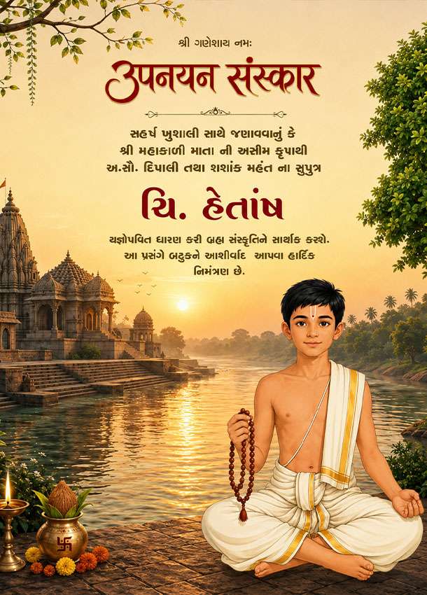 Royal Vaidik Theme Janoi Invitation 1