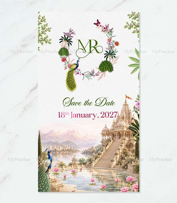 The Modern Vows Wedding Invitation In Gujarati_1