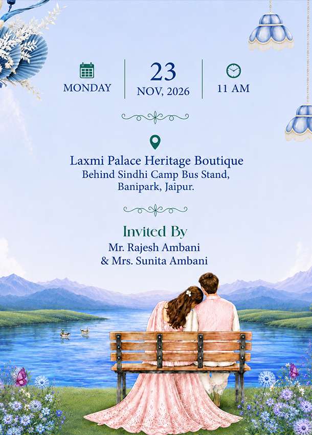 Thumbnail Heavenly Vows Theme Engagement Invitation
