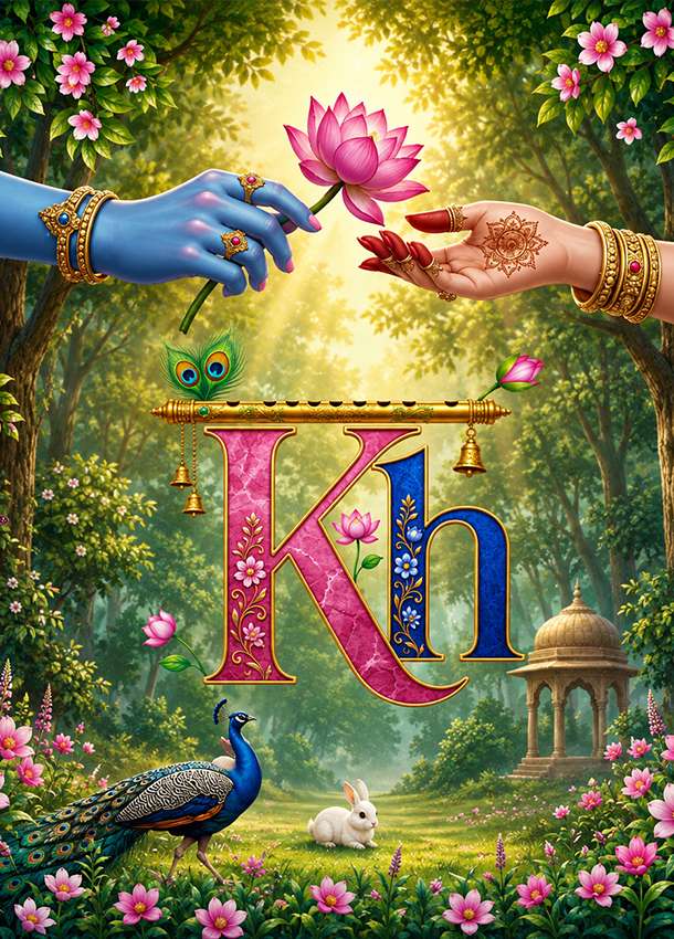 Radha & Krishna Theme Engagement Invitation 4