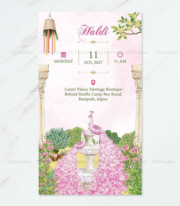 Hand Draw Theme Wedding Invitation 1