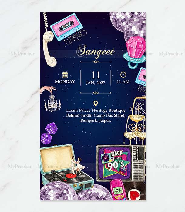 Hand Draw Theme Wedding Invitation 1