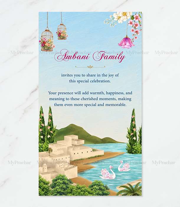 Hand Draw Theme Wedding Invitation 1