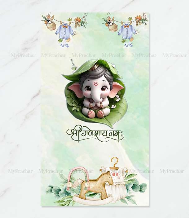 Pastle Garden Theme Baby Shower Invitation In English 1