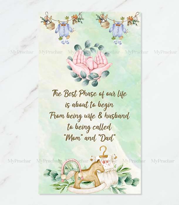 Pastle Garden Theme Baby Shower Invitation In English 3