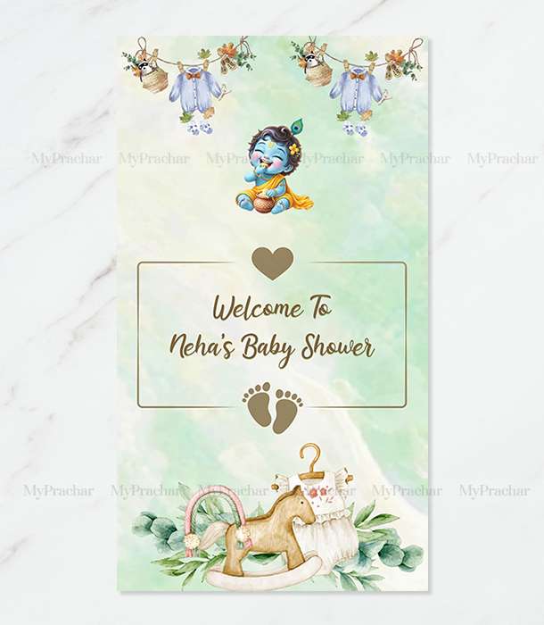 Pastle Garden Theme Baby Shower Invitation In English 4