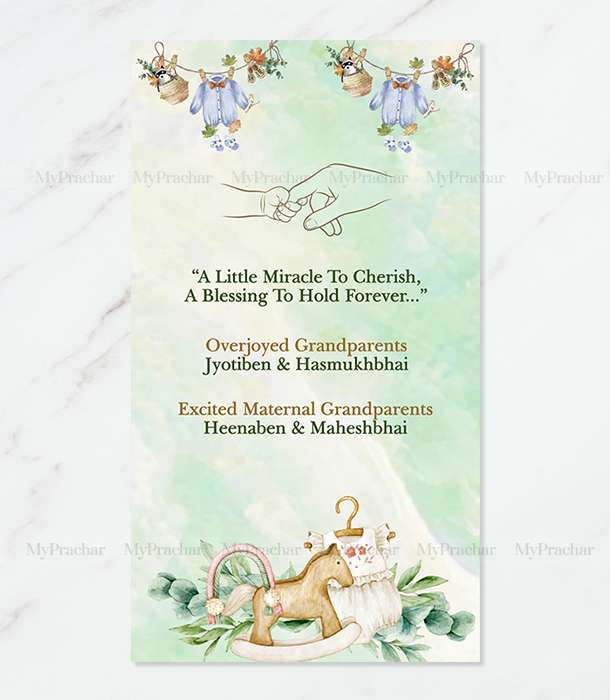 Pastle Garden Theme Baby Shower Invitation In English 6