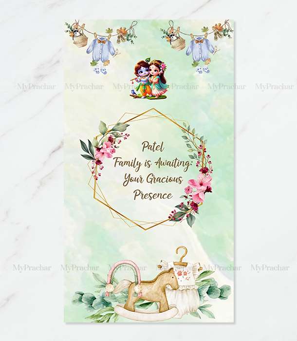 Pastle Garden Theme Baby Shower Invitation In English 8