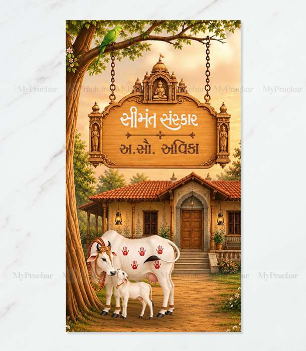 Swaminarayan Theme Baby Shower Invitation In Gujarati 5
