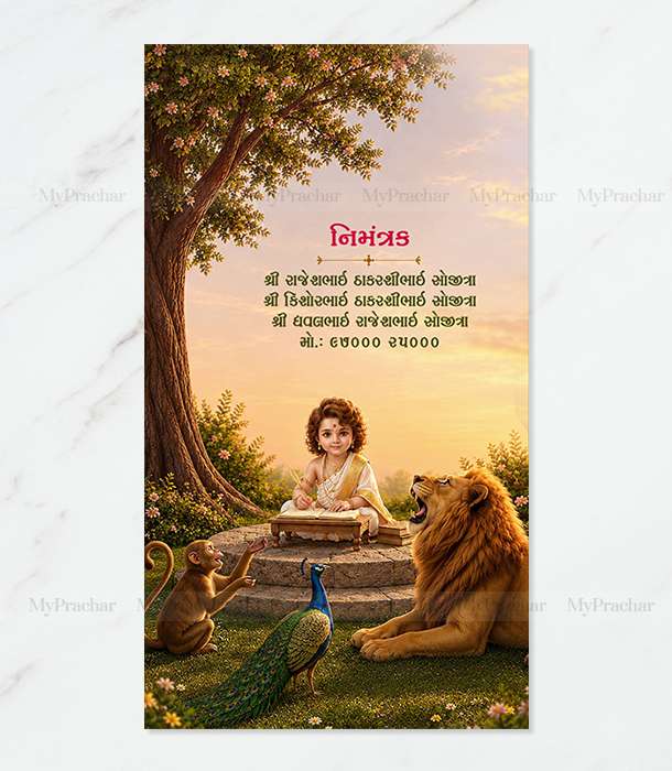 Swaminarayan Theme Baby Shower Invitation In Gujarati 5