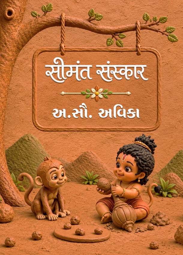 Thumbnail Hanuman Clay Theme Baby Shower Invitation in Gujarati