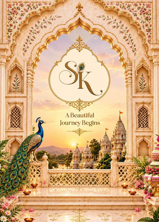 Traditional Royal Theme Wedding Invitation in Gujarati